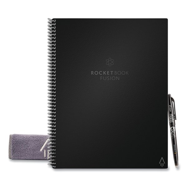 Rocketbook Fusion Smart Notebook, Seven Assorted Page Formats, Black Cover, 11 x 8.5, 21 Sheets EVRF-L-RC-A-FR